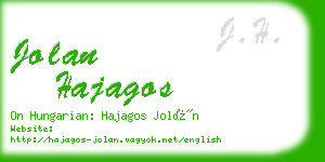 jolan hajagos business card